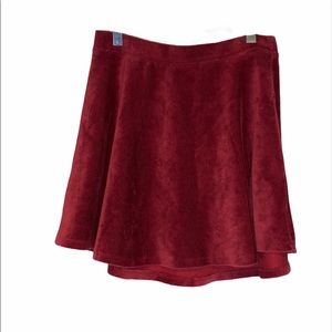 MUST GO Red Corduroy Forever21 Mini Skirt A23 Holiday Christmas